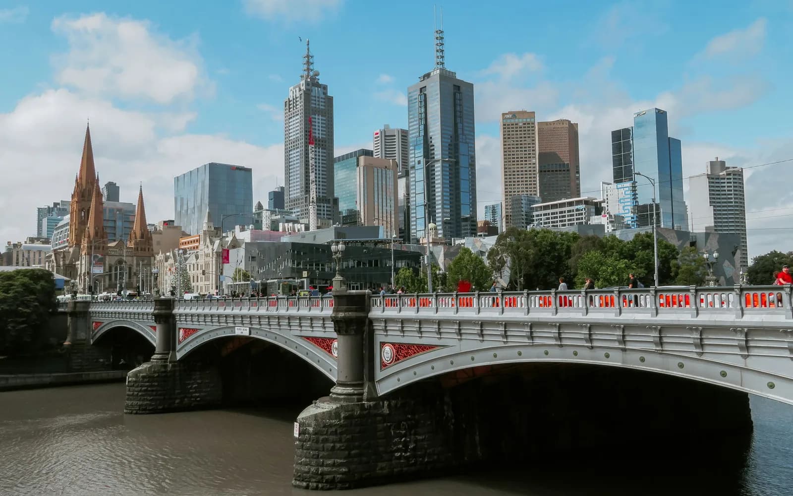 The Melbourne skyline in clear daytime light